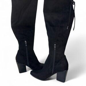 Marc Fisher Women's Black Over the Knee Okun Pointed Toe Boot NEW IN BOX